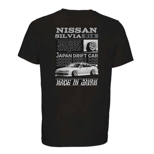 Nissan S14 T-Shirt Schwarz – Produktansicht
