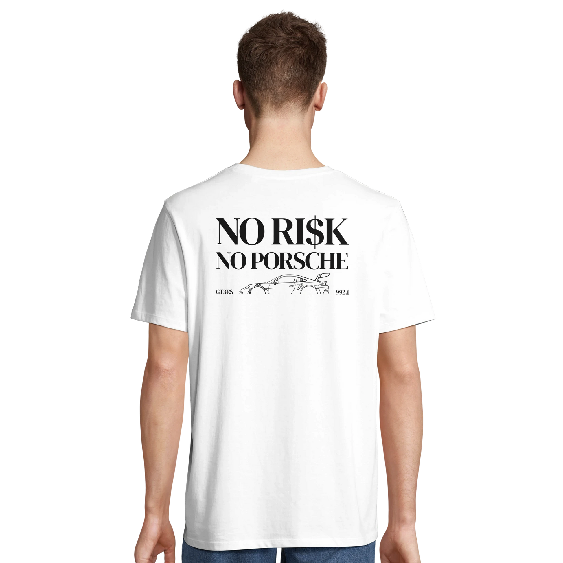 No Risk No Porsche T-Shirt Weiss – Produktansicht 3