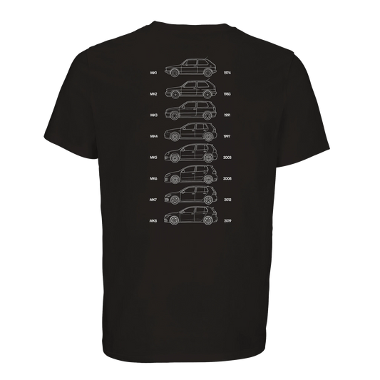 VW Golf Evolution T-Shirt Schwarz – Produktansicht