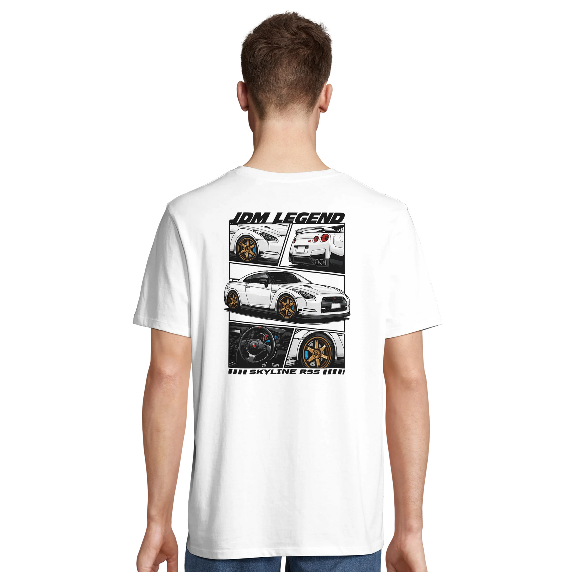 Nissan R35 JDM Legend T-Shirt Weiss – Produktansicht 3