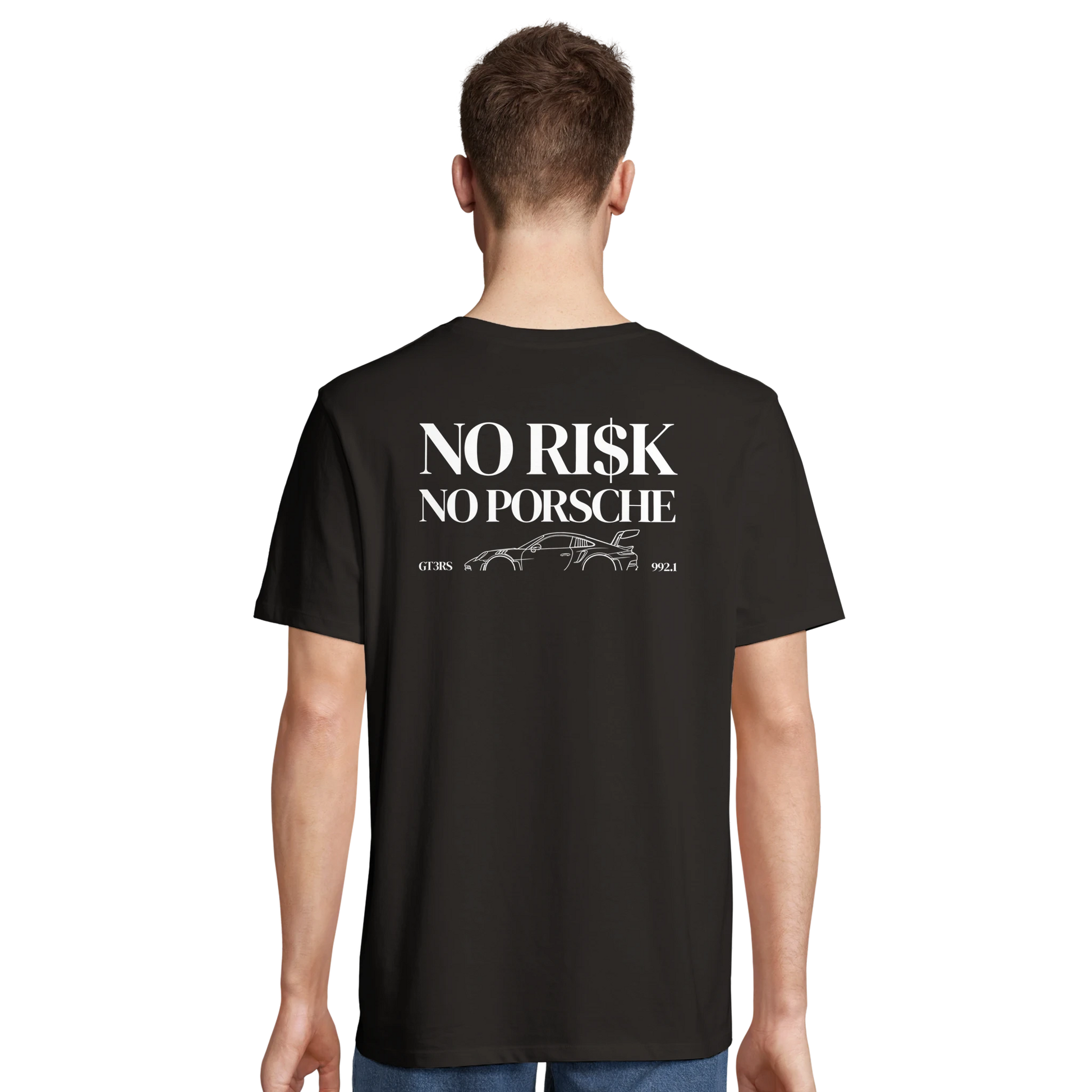 No Risk No Porsche T-Shirt Schwarz – Produktansicht 3