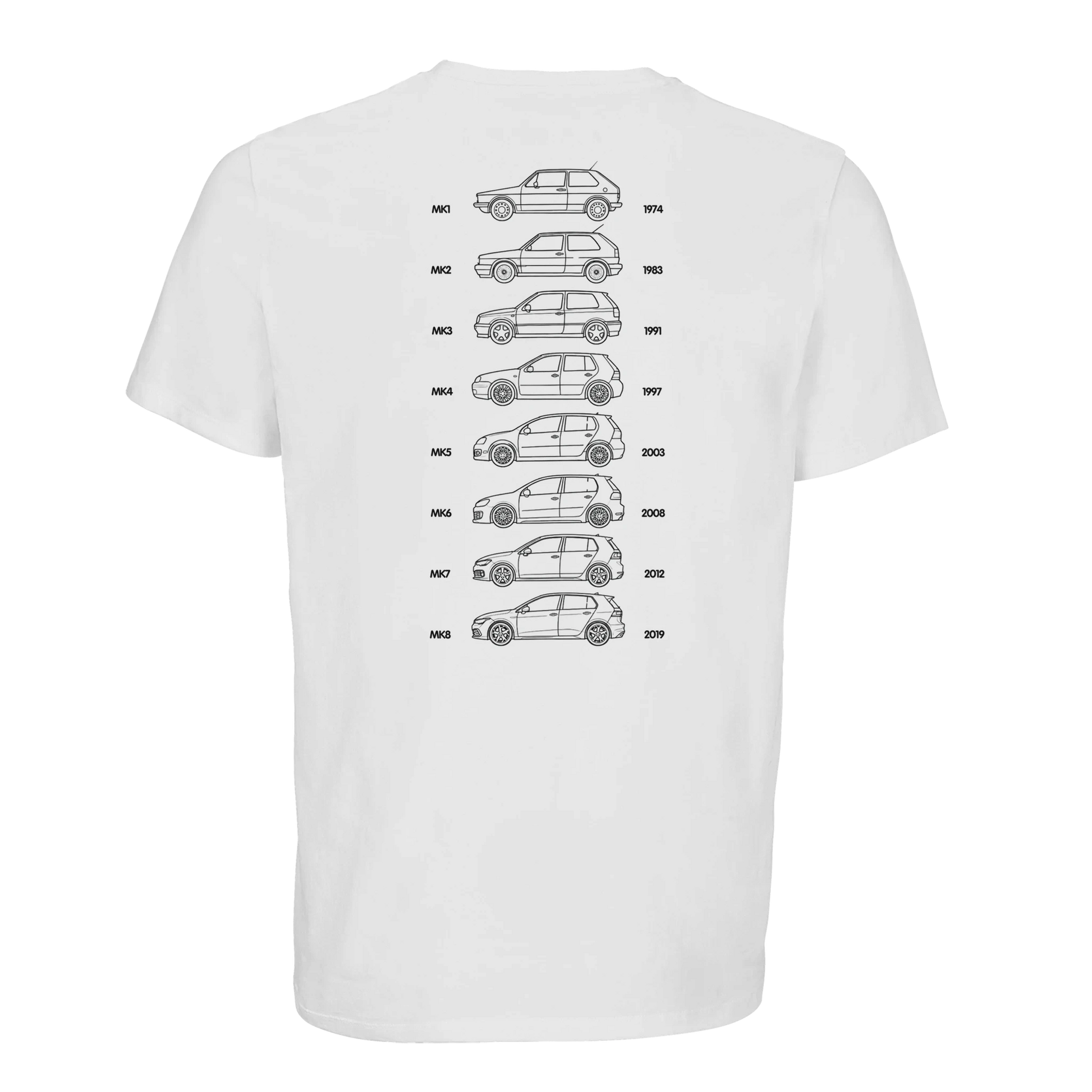 VW Golf Evolution T-Shirt Weiss – Produktansicht 2